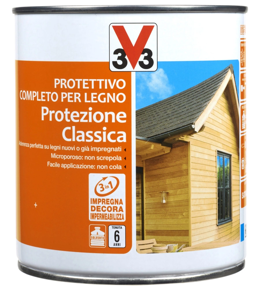 Protettivo completo per legno protezione classica, incolore - 0,75 litri